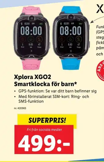 Lidl Xplora xgo2 smartklocka för barn* erbjuda