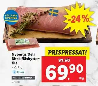 Lidl Nybergs deli. färsk fläskytter filé erbjuda