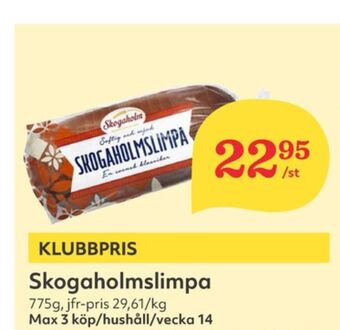 Hemköp Skogaholmslimpa erbjuda