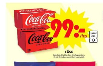 ICA Maxi Coca cola läskedryck erbjuda