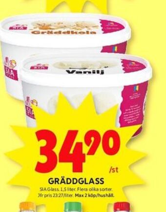 ICA Kvantum Sia gräddglass erbjuda
