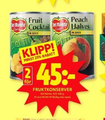 ICA Kvantum Del monte frukt erbjuda