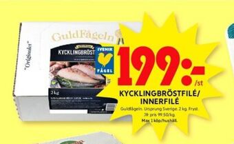 ICA Kvantum Guldfågeln kycklingbröstfilé erbjuda