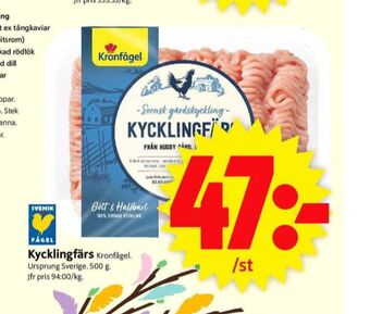 ICA Supermarket Kronfågel kycklingfärs erbjuda