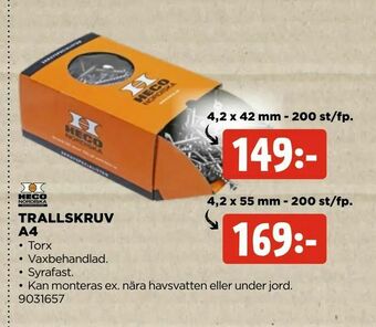 Jem&Fix Trallskruv a4 erbjuda