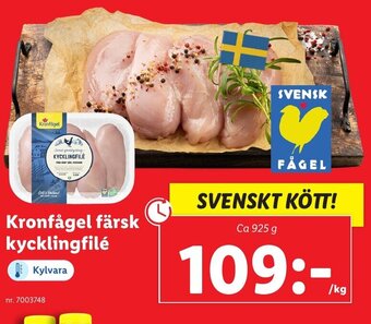 Lidl Kronfågel Färsk Kycklingfilé erbjuda