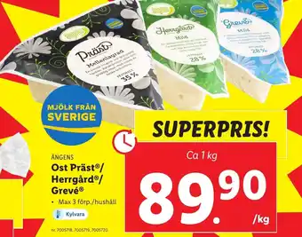 Lidl Ost Präst/ Herrgård/ Grevé erbjuda