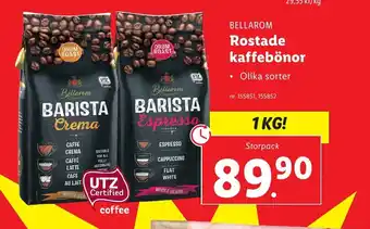 Lidl Rostade Kaffebönor erbjuda