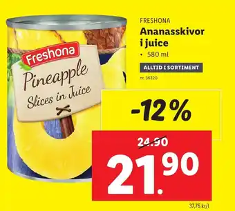 Lidl Ananasskivor i Juice erbjuda