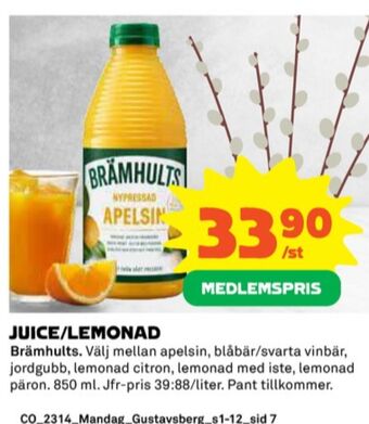 Coop Brämhults juice erbjuda