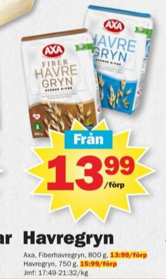 Pekås Axa havregryn erbjuda