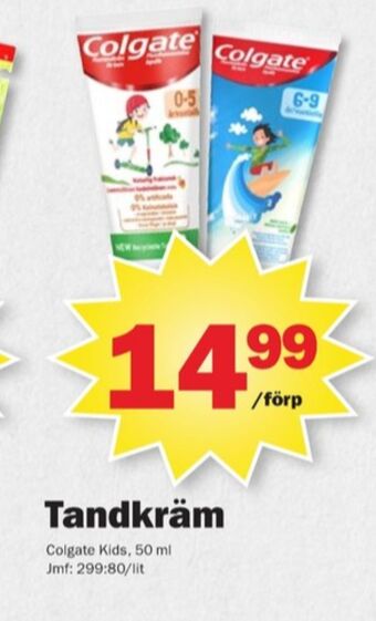 Pekås Colgate tandkräm erbjuda