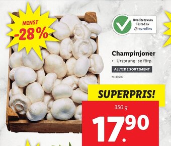 Lidl Champinjoner erbjuda