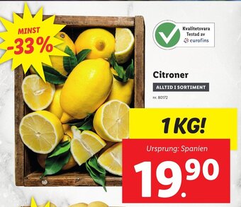 Lidl Citroner erbjuda