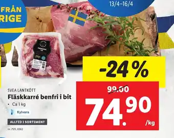 Lidl Fläskkarré Benfri i Bit erbjuda