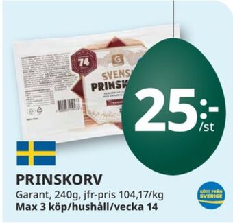 Tempo Garant prinskorv erbjuda