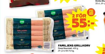 Stora Coop Coop gourmet grillkorv erbjuda