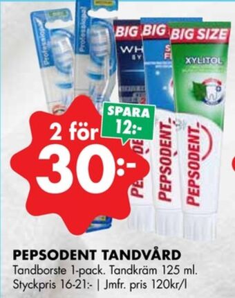 ÖoB Pepsodent tandkräm erbjuda