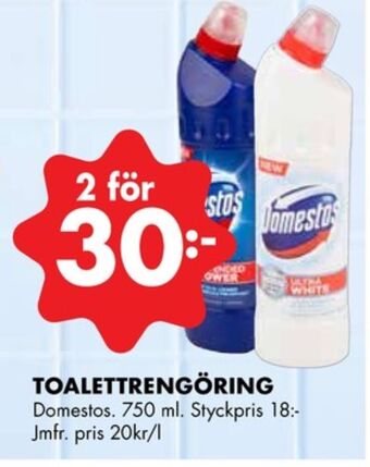ÖoB Domestos wc rent erbjuda