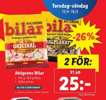 Lidl Ahlgrens Bilar erbjuda
