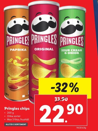 Lidl Pringles Chips erbjuda