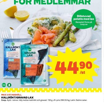 Coop Kallrökt/Gravad Lax erbjuda