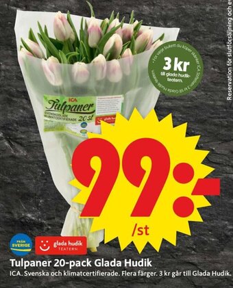 ICA Supermarket Tulpaner 20-pack Glada Hudik erbjuda