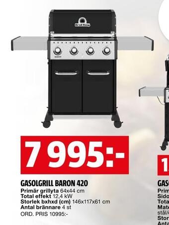 Bauhaus Gasolgrill baron 420 erbjuda