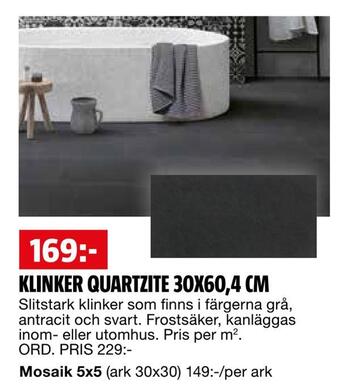Bauhaus Klinker quartzite 30x60,4 cm erbjuda
