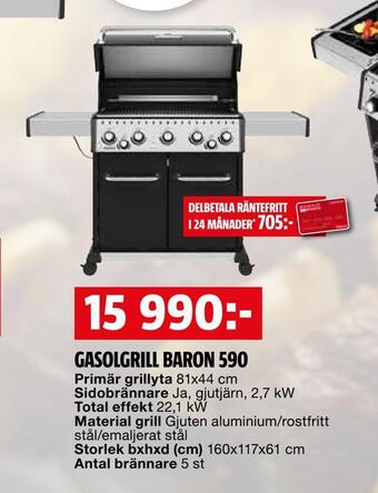 Bauhaus Gasolgrill baron 590 erbjuda