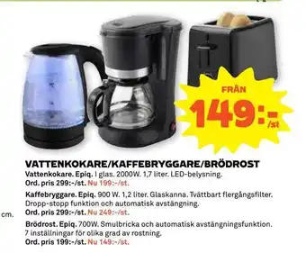Coop Forum Vattenkokare/kaffebryggare/brödrost erbjuda