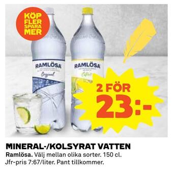 Coop Daglivs Mineral-/kolsyrat vatten erbjuda