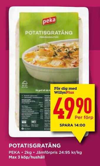 Willys Potatisgratäng erbjuda