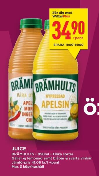 Willys Hemma Juice erbjuda