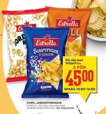 Willys Hemma Chips, jordnötsringar erbjuda