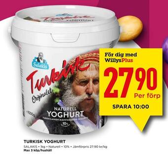 Willys Turkisk yoghurt erbjuda