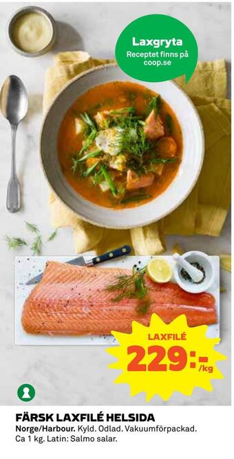 Coop Färsk laxfilé helsida erbjuda