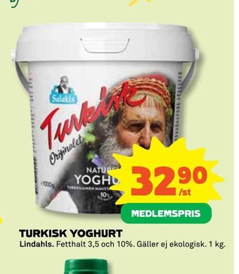 Coop Turkisk yoghurt erbjuda
