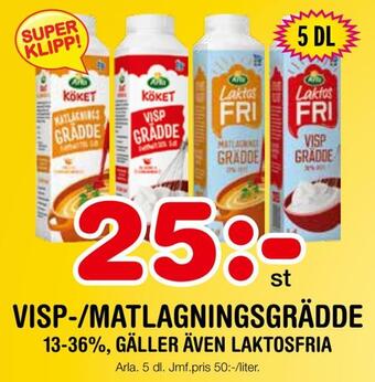 Nya Pulsen Visp-/matlagningsgrädde erbjuda