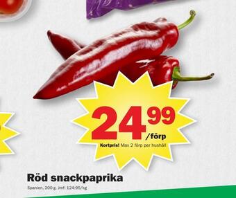 Pekås Röd snackpaprika erbjuda