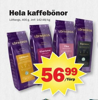 Hela kaffebönor
