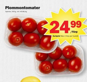 Pekås Plommontomater erbjuda