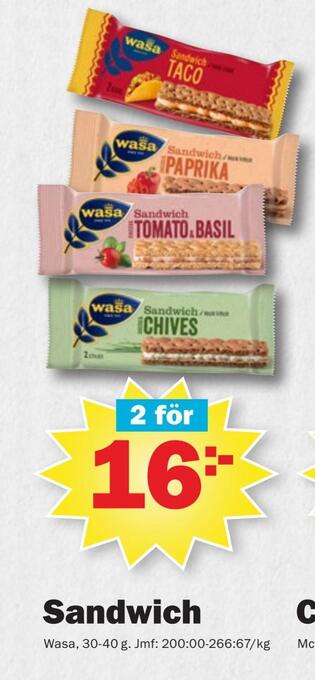 Pekås Sandwich erbjuda