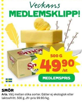 Coop Smör Arla erbjuda