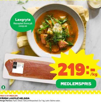 Coop Färsk Laxfilé Helsida erbjuda