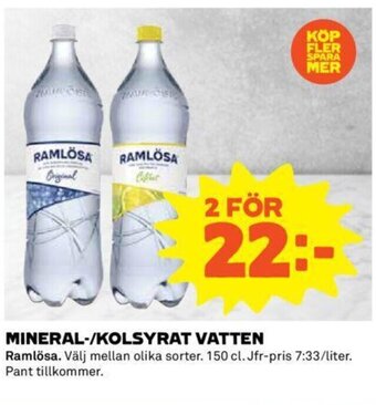 Coop Mineral-/Kolsyrat Vatten erbjuda
