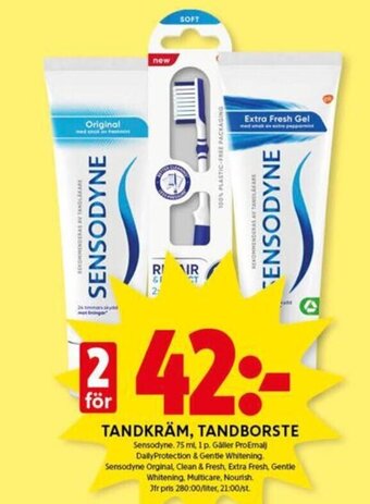 ICA Kvantum Tandkräm, Tandborste erbjuda