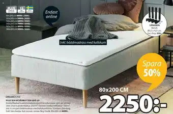 Dreamzone Plus B20 Resårbotten Grå-25 80x200cm