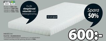 JYSK Dreamzone Plus F55-Skummadrass 80x200cm erbjuda