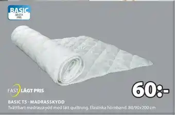 JYSK Fast Lågt Pris Basic T5 - Madrasskydd 80/90x200cm erbjuda